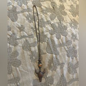 Long horn necklace, handmade